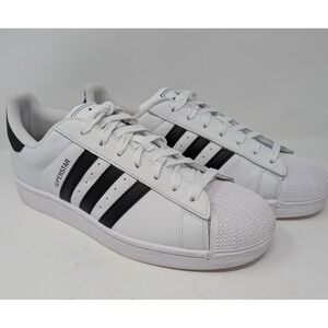 Adidas Superstar Mens White Black Shell Toe Sneakers IH8659 Size 12 VERY NICE!